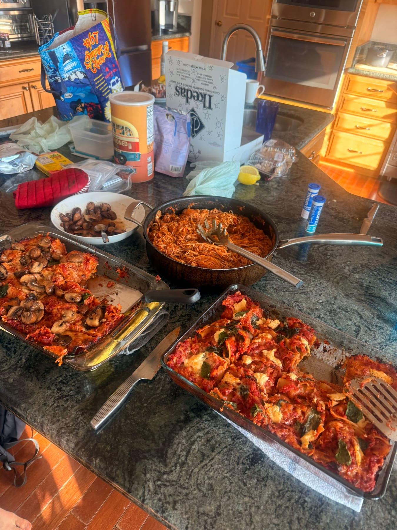 Pre-race lasagna and pasta
